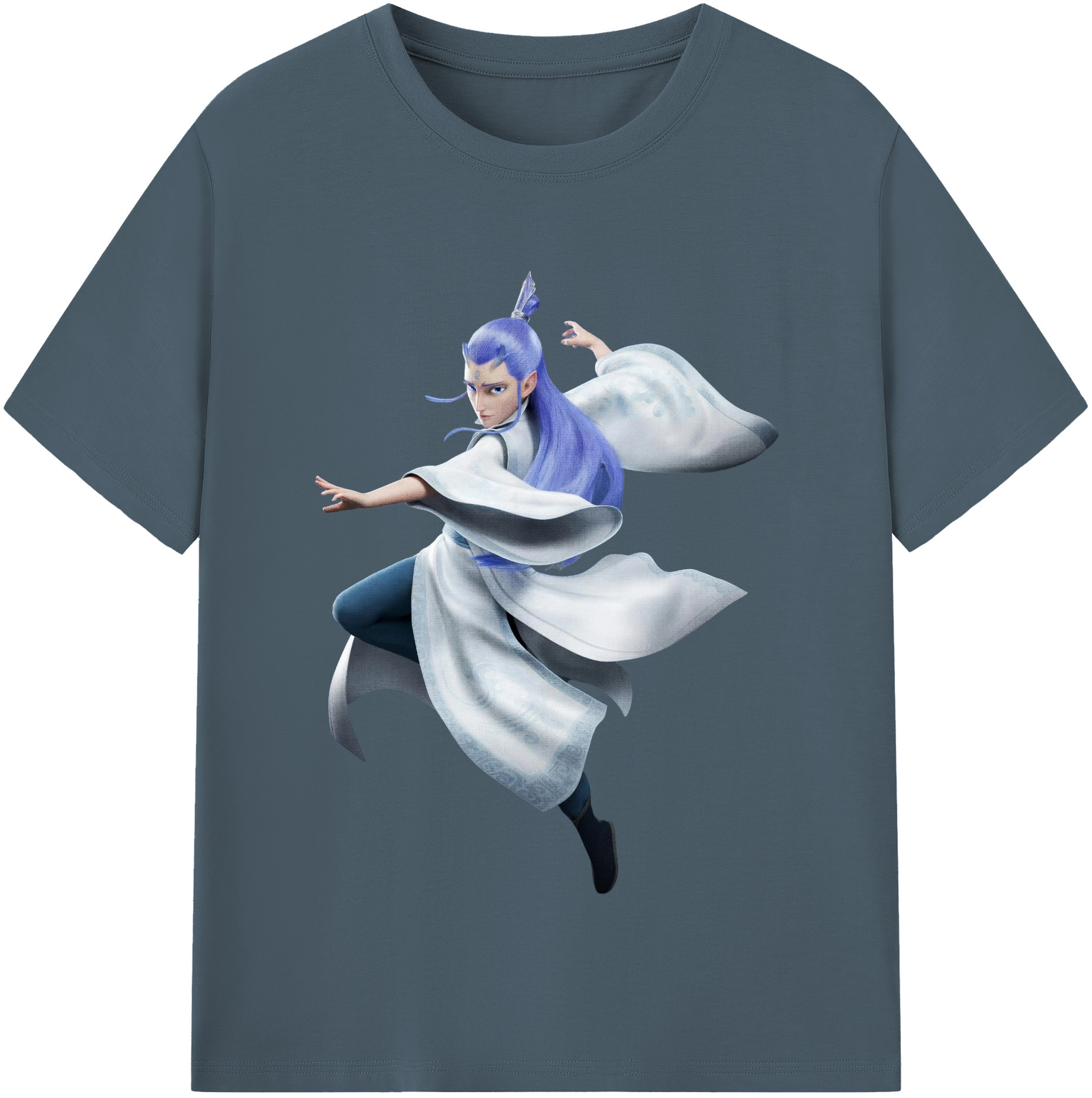 （画像用） Ne Zha 2 ナタ 魔童の大暴れ 綿100％半袖Tシャツ（フロントプリント）
